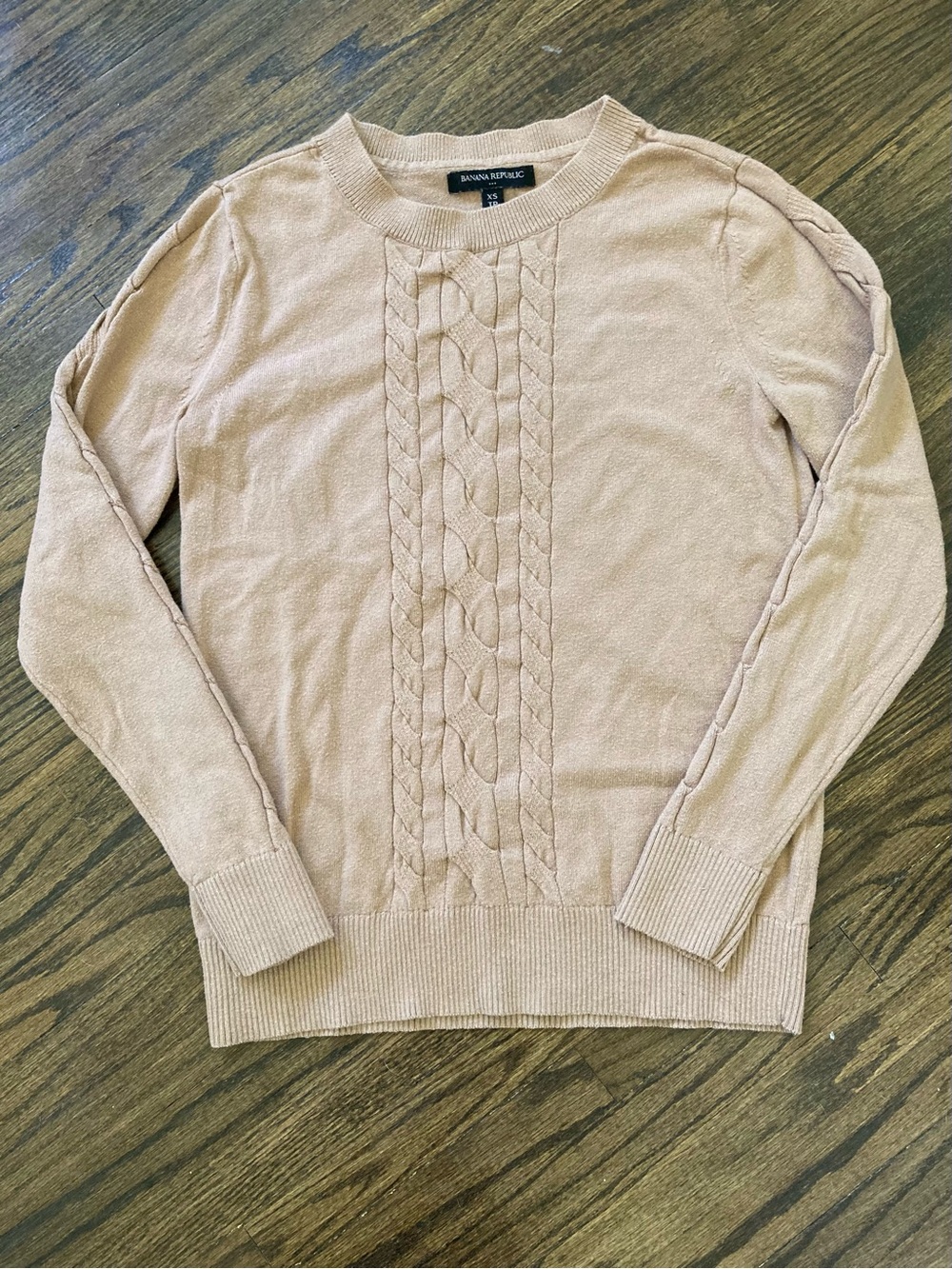 Banana Republic Women's Cable Knit Crewneck Sweater in Light Brown